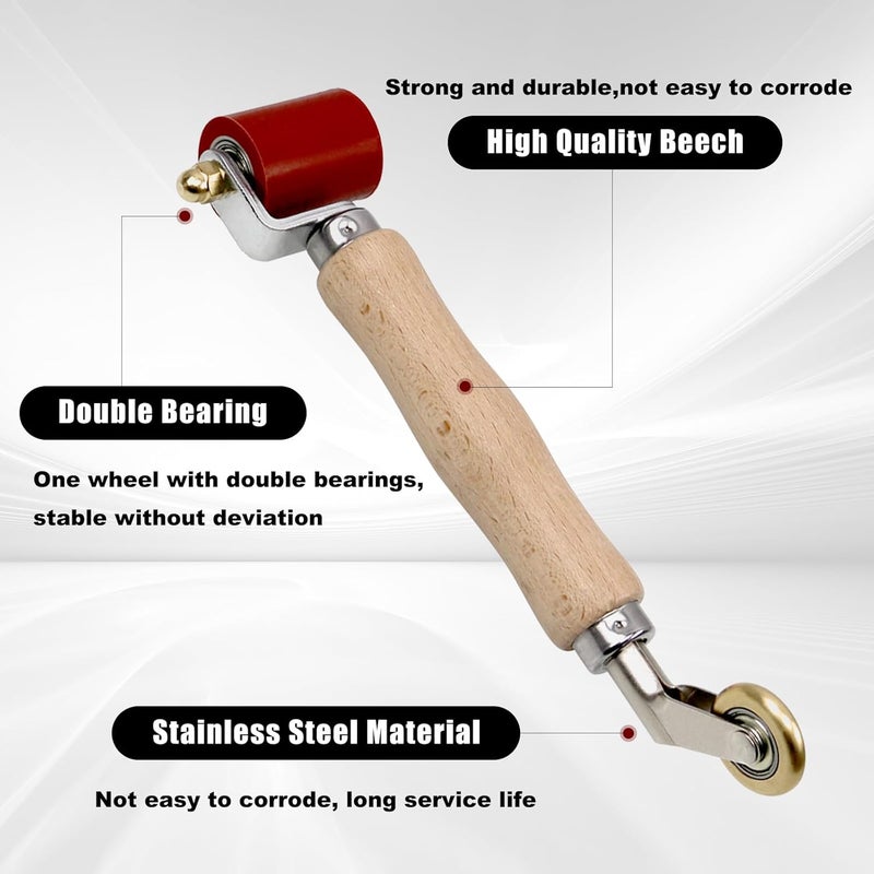 KOBSAINF Seam Roller 40mm Silicone Seam Roller, 6mm Brass Detail Penny Roller,Smoothing Combo Seam Roller Tool for PVC/TPO/EPDM Single Ply Roofing Tools and Tape Hot Air Tools - Image 4